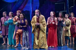 Stephen Lima, Dameka Hayes, Greg Thornton, and Gracie Winchester star in Orlando Shakespeare Theater’s production of The Adventures of Pericles. Photo by Tony Firriolo.