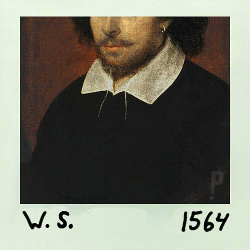 A parody of Taylor Swift's 1989 album cover, showing the lower half of Shakespeare's face with text that reads W.S. 1564